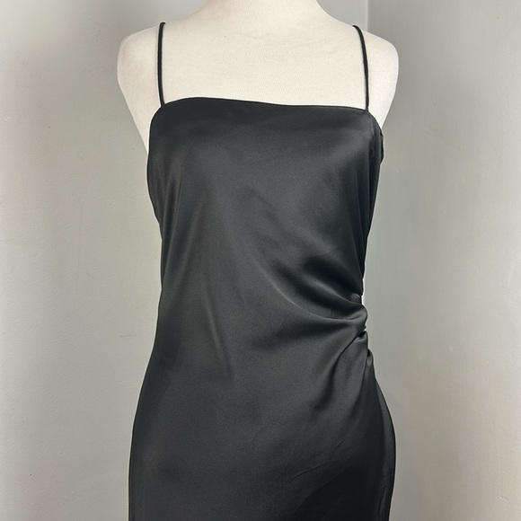 Zara Satin Slip Dress in Black Sz M LBD/ NYE✨ - Picture 6 of 16